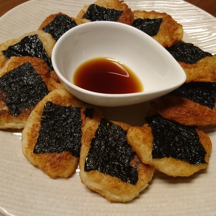 かりかりもちもち！蓮根と山芋の磯部焼き